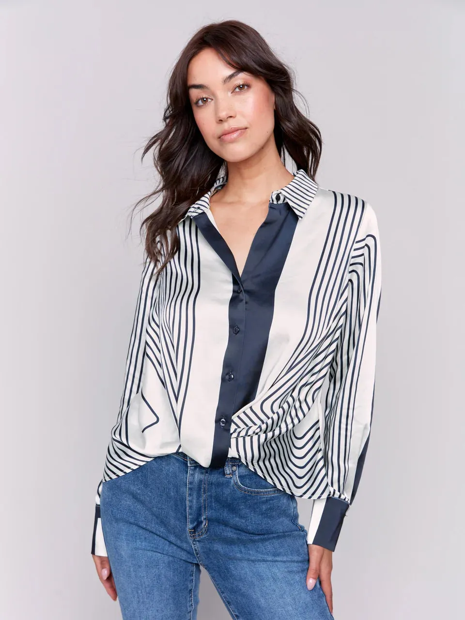 PRINTED SATIN SHIRT