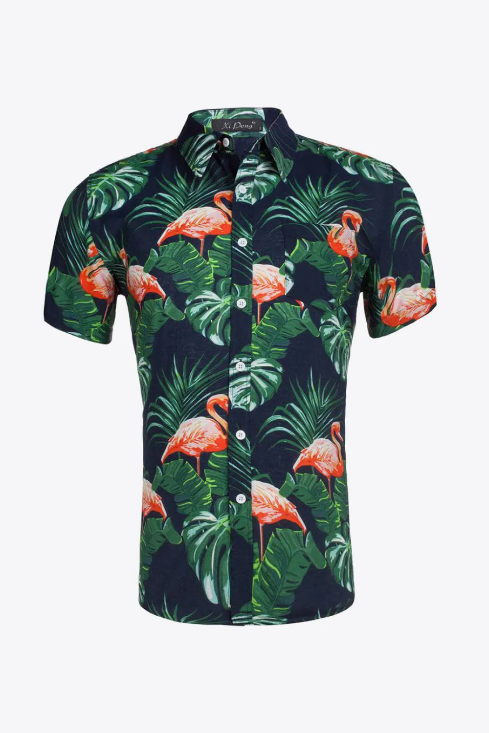 Printed Short Sleeve Collared Vacation Shirt