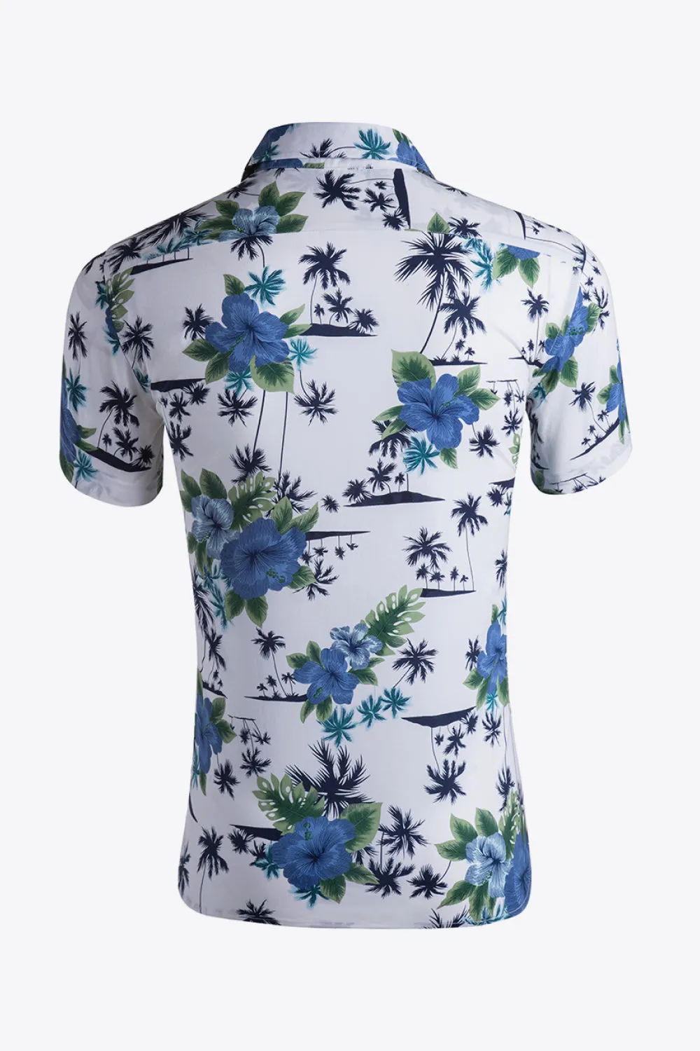 Printed Short Sleeve Collared Vacation Shirt