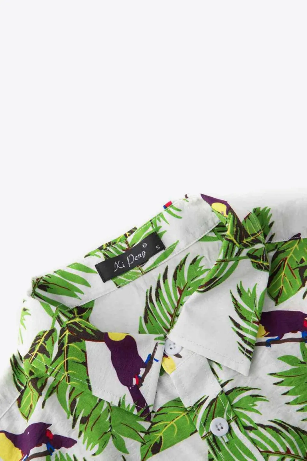 Printed Short Sleeve Collared Vacation Shirt