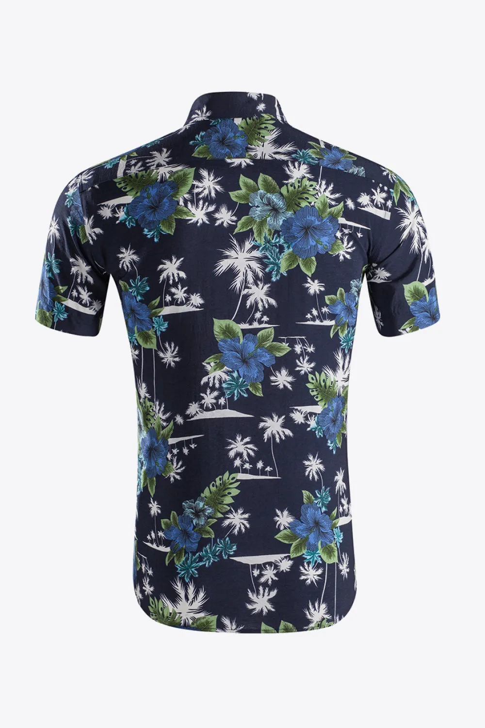 Printed Short Sleeve Collared Vacation Shirt