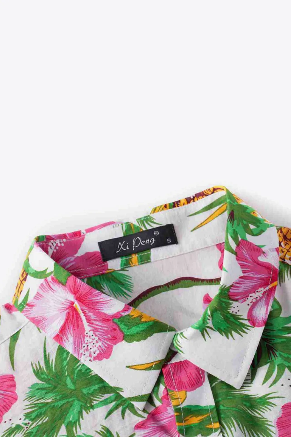 Printed Short Sleeve Collared Vacation Shirt