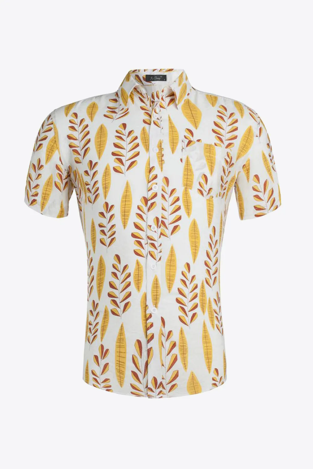 Printed Short Sleeve Collared Vacation Shirt