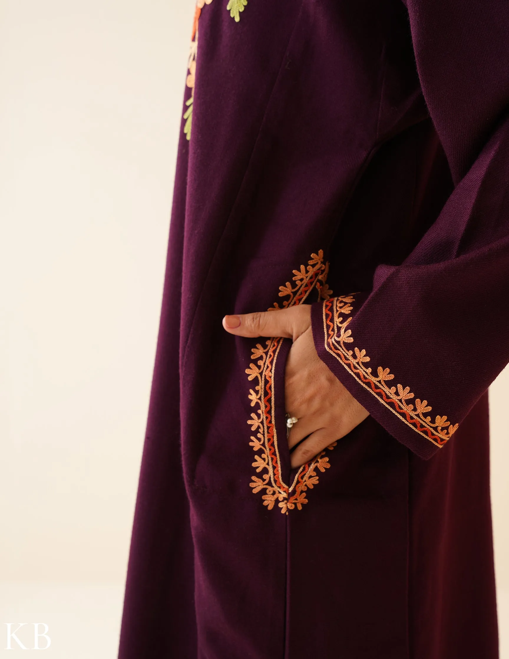 Rang-e-Khizan Deep Plum Aari Phiran