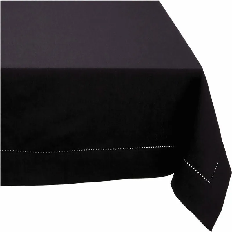 RANS Elegant Hemstitch Black Tablecloth