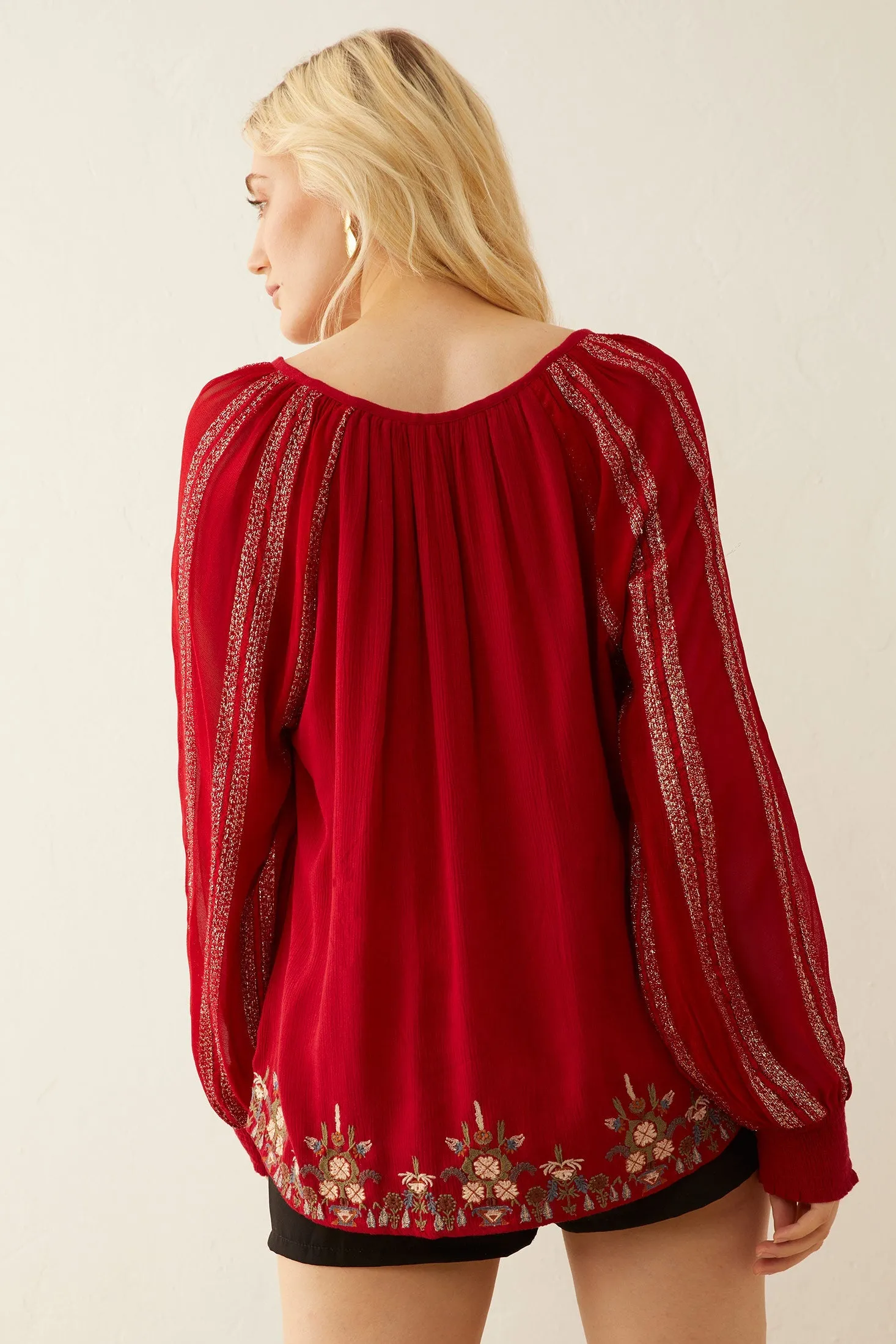 Scarlet Doe Embroidered Top