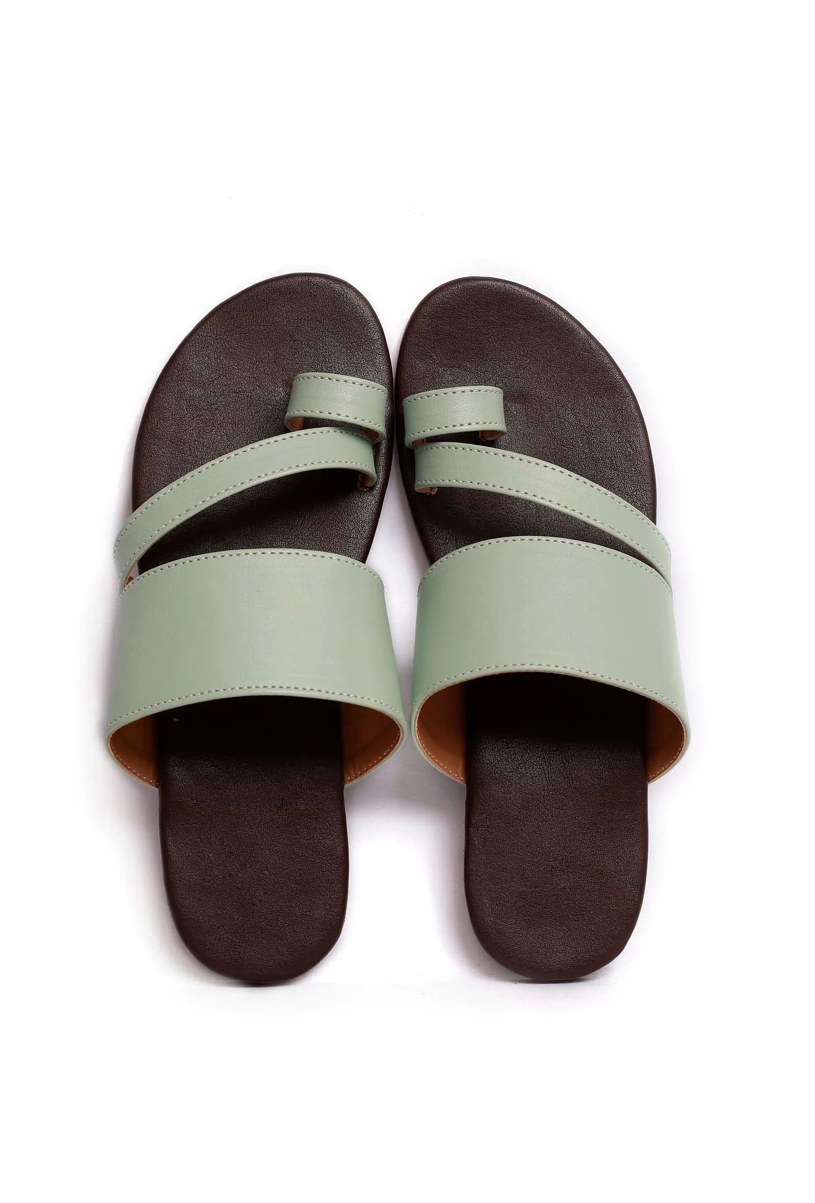 Sky Blue Cruelty Free Leather Sliders