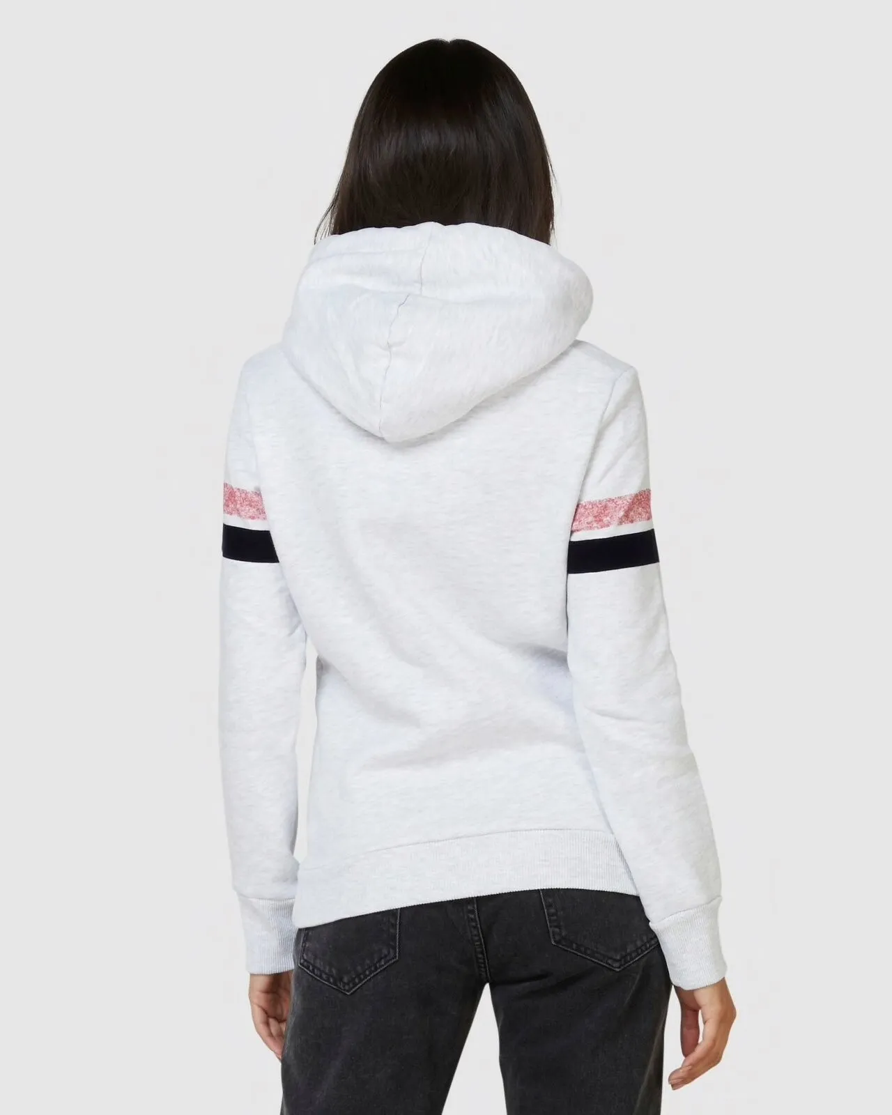 SUPERDRY VL VARSITY HOOD IN ICE MARLE