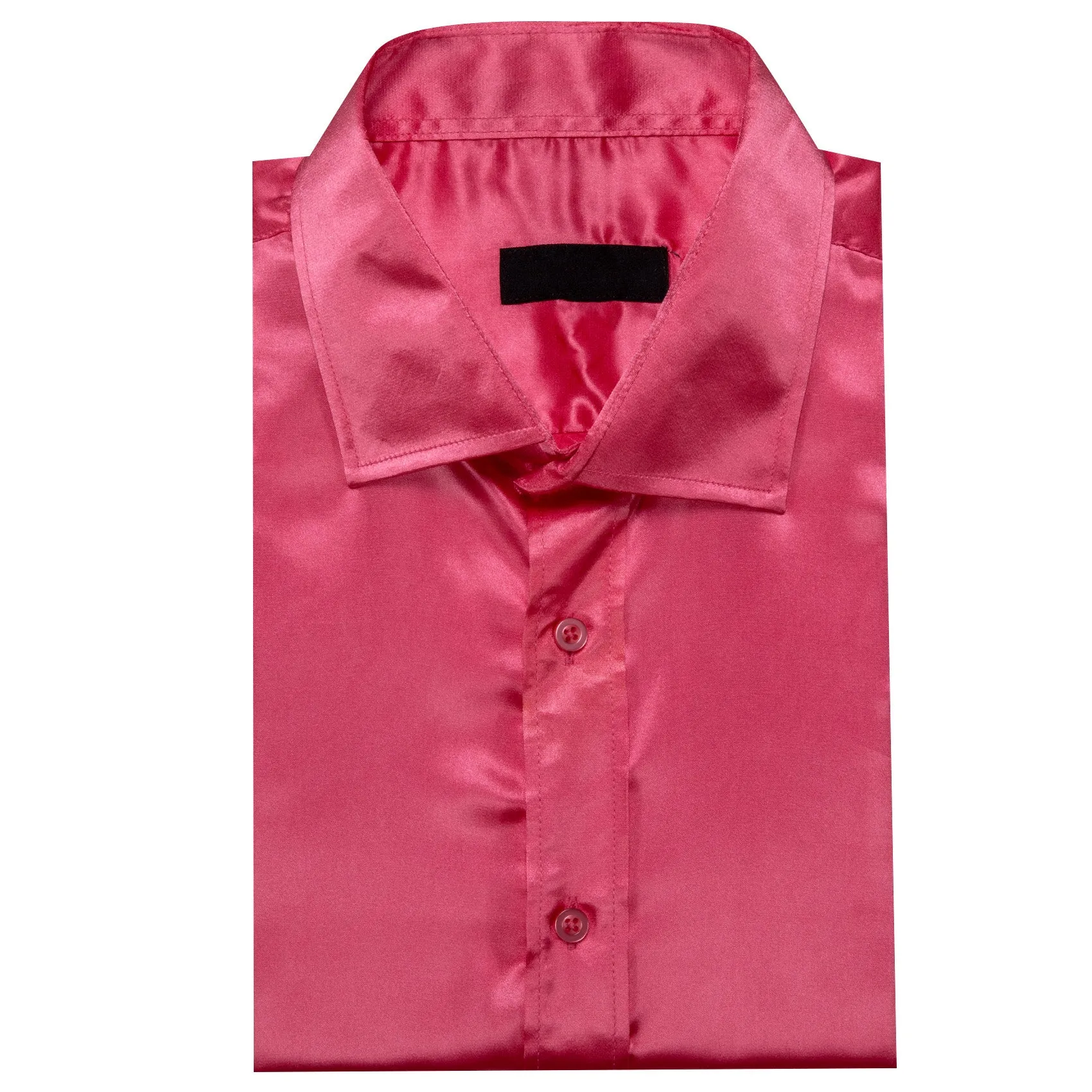 Ties2you Button Down Shirt PaleVioletRed Solid Silk Men's Long Sleeve Shirt