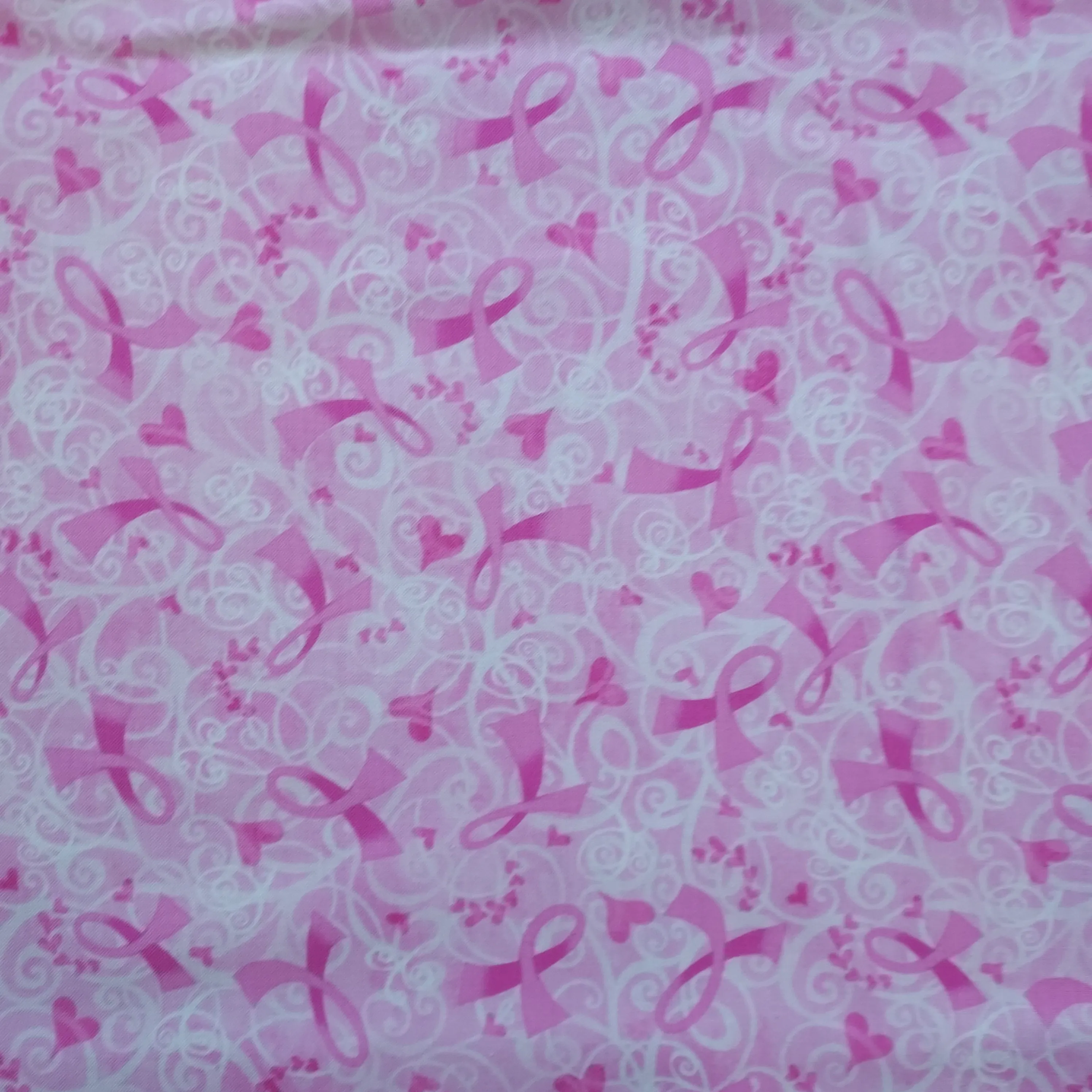 Timeless Treasures 'Think Pink' Pink Ribbons Cotton Fabric.