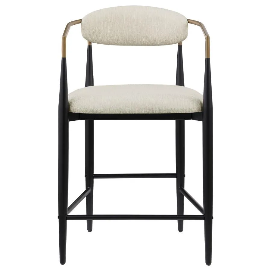 Tina - Metal Counter Height Bar Stool With Upholstered Back And Seat (Set of 2)