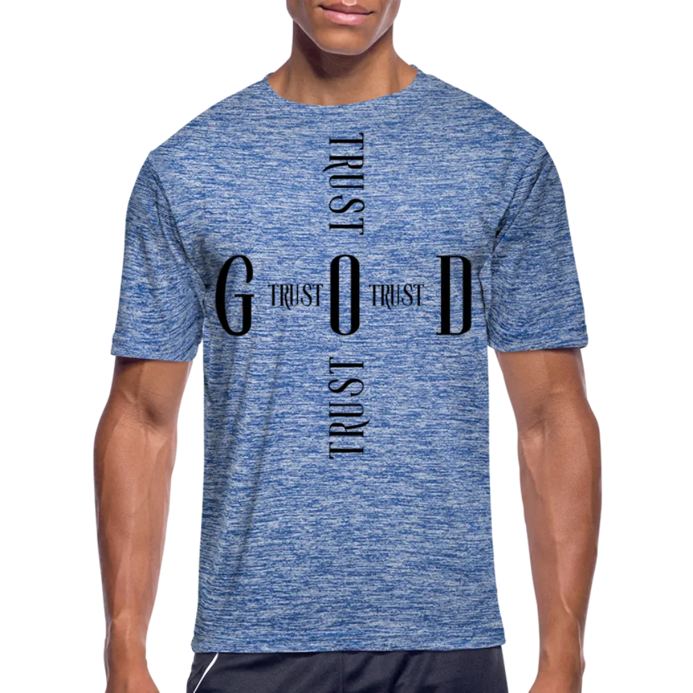 Uniquely You Mens T-Shirt / Sports Performance - Moisture Wicking / Trust God Cross