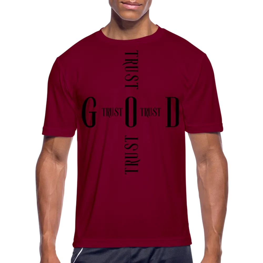 Uniquely You Mens T-Shirt / Sports Performance - Moisture Wicking / Trust God Cross