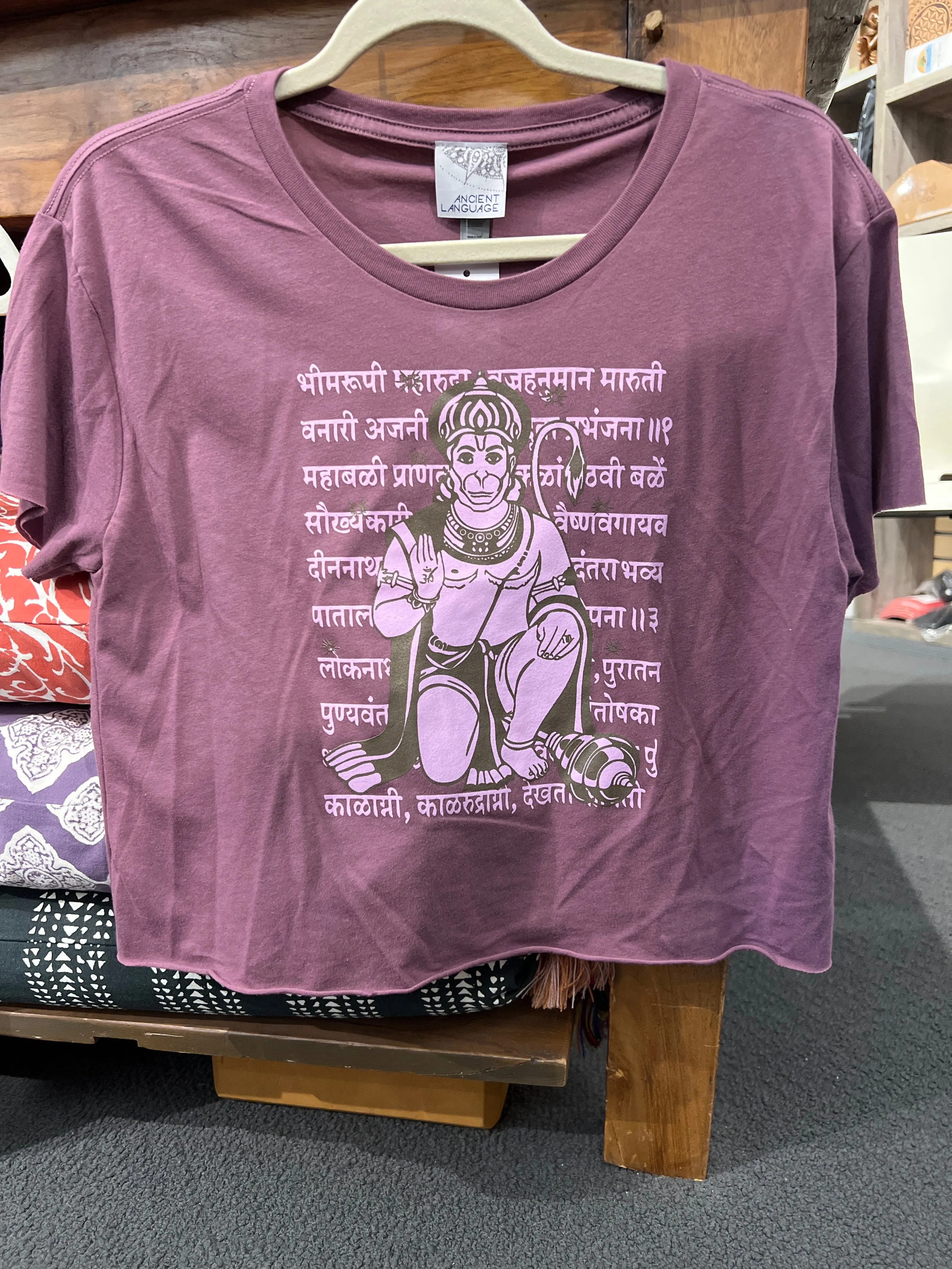 Vintage Hanuman Sanskrit Festival Crop Tee