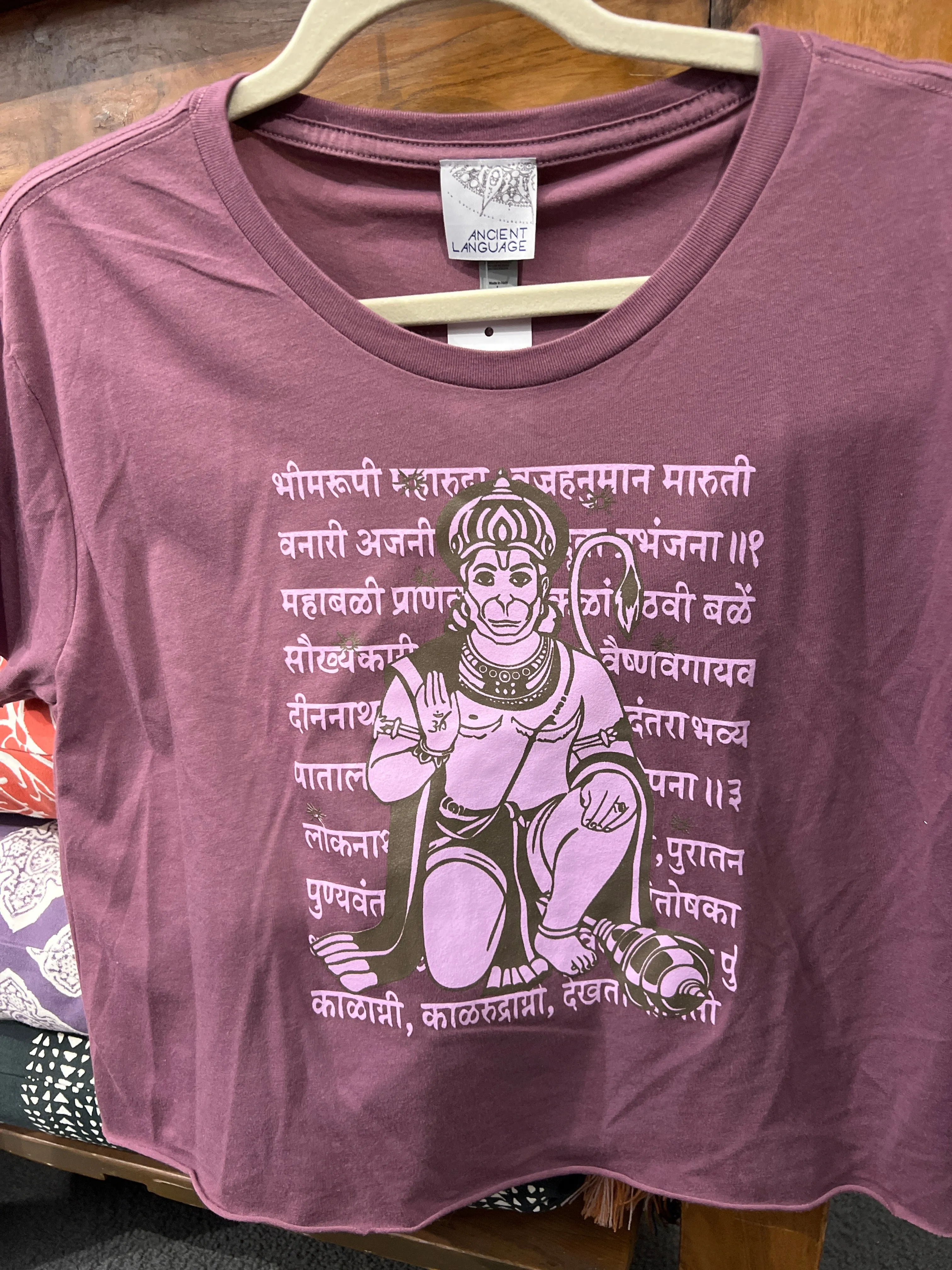 Vintage Hanuman Sanskrit Festival Crop Tee