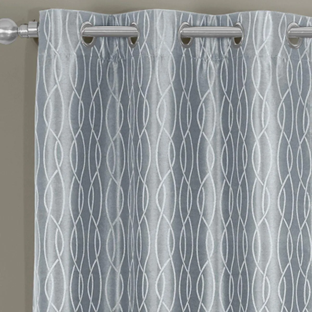 Voyage Jacquard Thermal Blackout Grommets Curtain Panels (Set of 2) in 63, 84, 96 OR 108 inch long