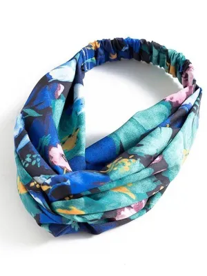 Watercolor Flower Print Twist Headband