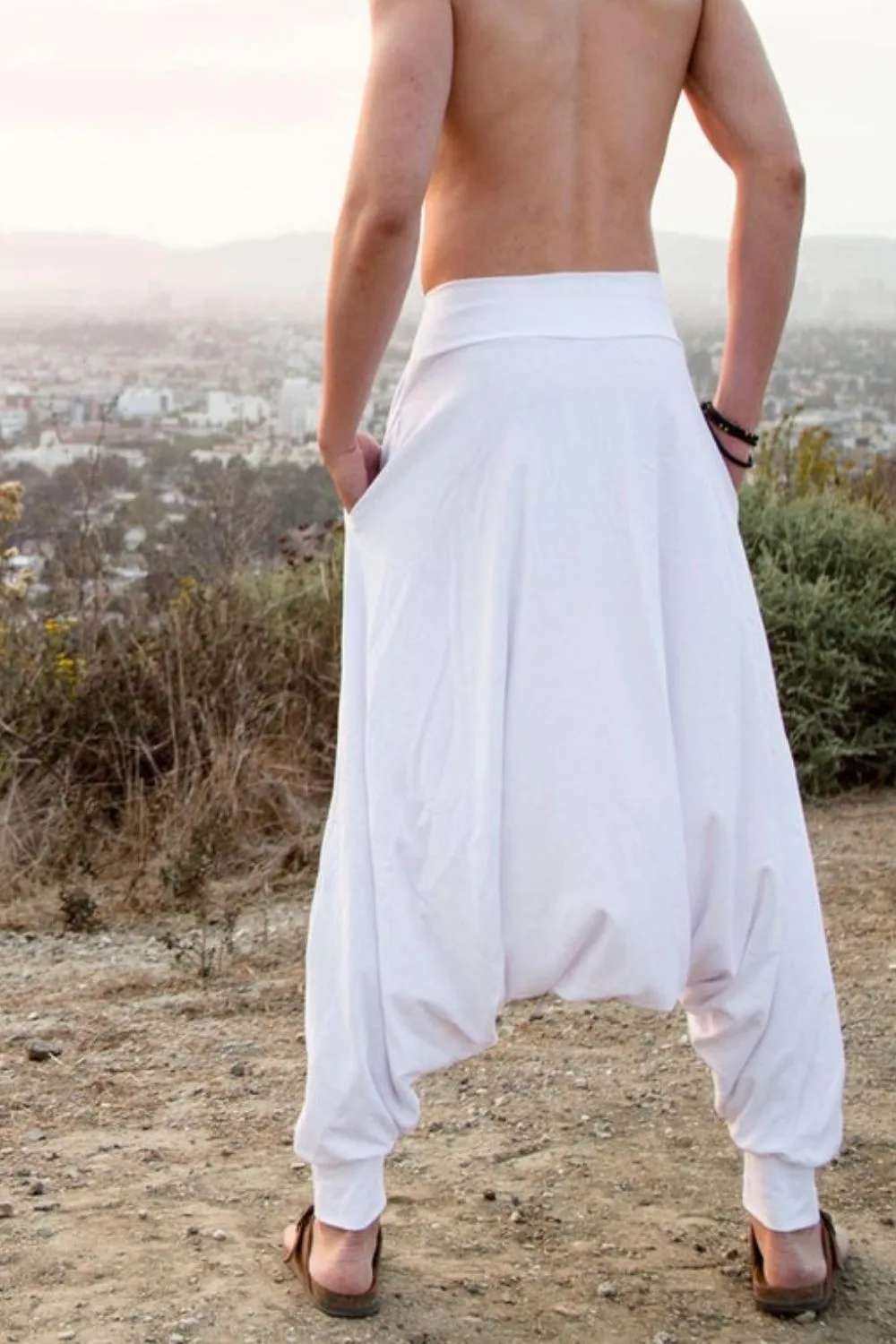 White Drop Crotch Pant