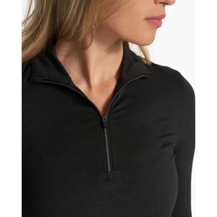 Womens Halo Essential Half Zip - Black Heather