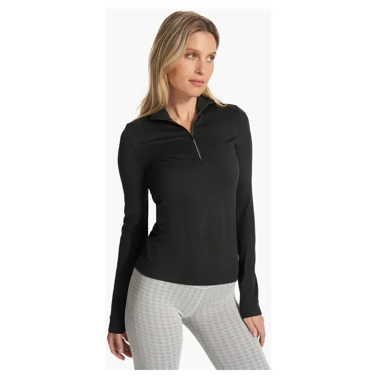 Womens Halo Essential Half Zip - Black Heather