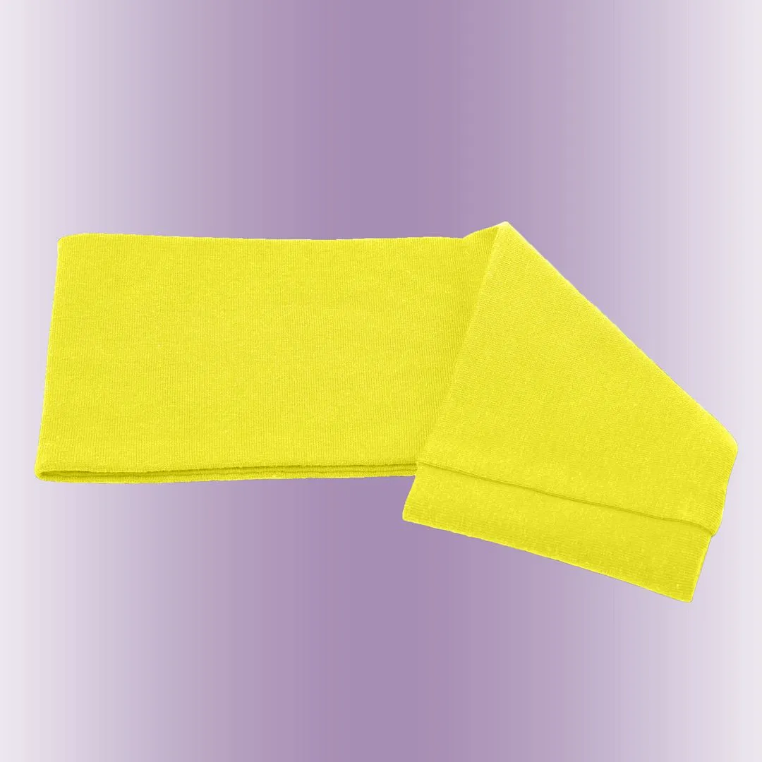 Women's Headbands Cotton Jersey 3" Wide Yoga Fitness Fashion Made in the USA Yellow