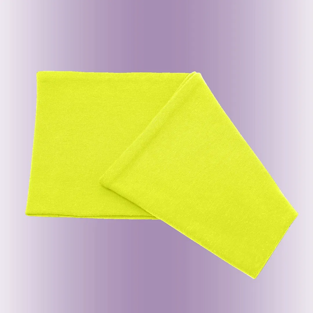 Women's Headbands Cotton Jersey 5" Wide Yoga Fitness Fashion Made in the USA Yellow Neon