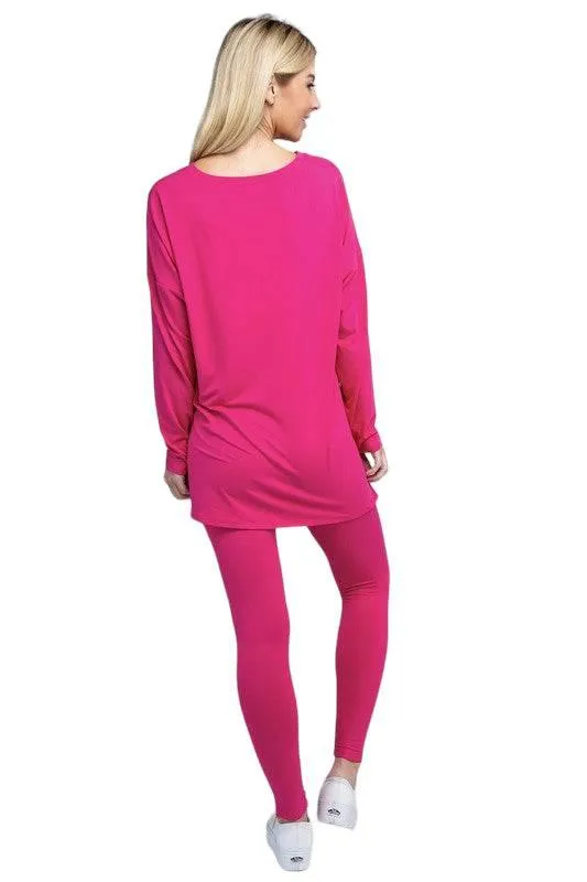 Zenana Long Sleeve Loungewear Set