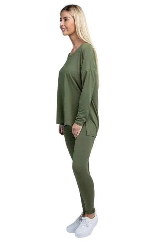 Zenana Long Sleeve Loungewear Set