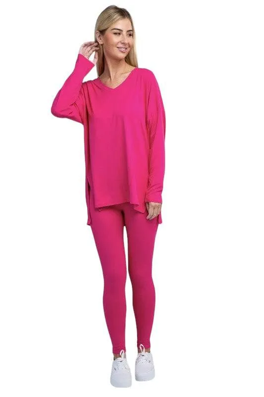 Zenana Long Sleeve Loungewear Set